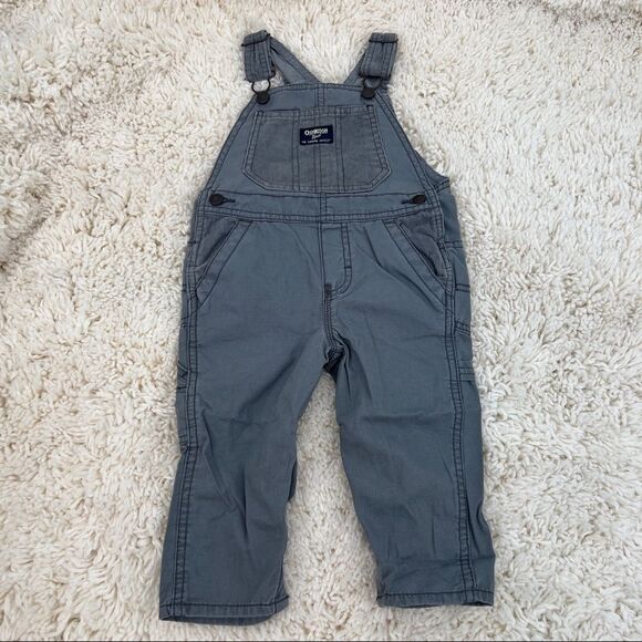 OshKosh B’gosh gray overalls with corduroy details snap closure size 18 month - Picture 1 of 10